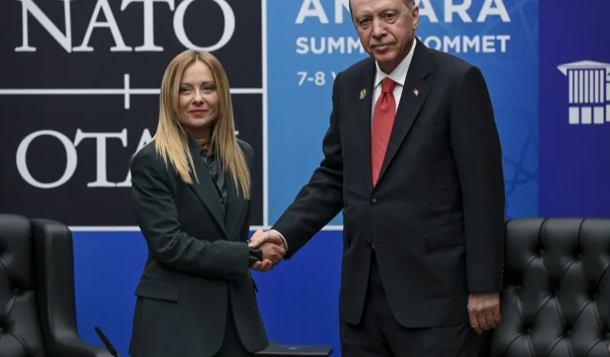 Cumhurbaşkanı Erdoğan, Meloni ile bir araya geldi